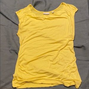 Yellow short sleeve ruched shirt